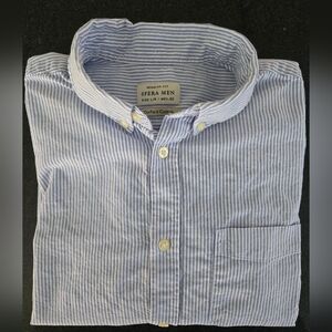 Sfera Men's Blue Striped Oxford (Size L)